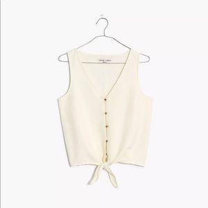 Madewell Texture & Thread Button-Front Tie Tank Top Size Small